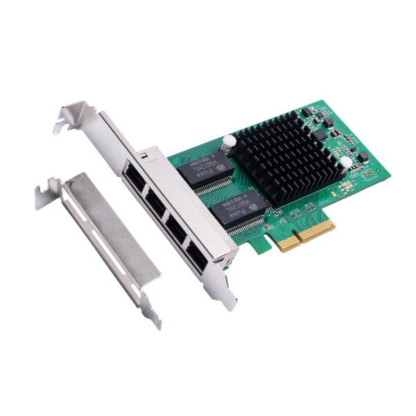PCI-E 4-port Gigabit Ethernet Controller Card (Intel Chipset) (x4 slot)