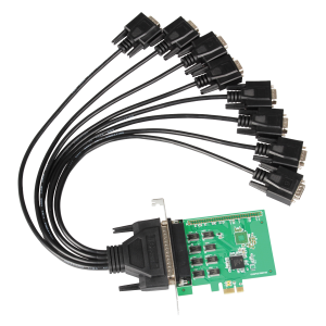 PCI-E 8-port (RS232, DB-9) Serial Controller Card with Fan-out Cable