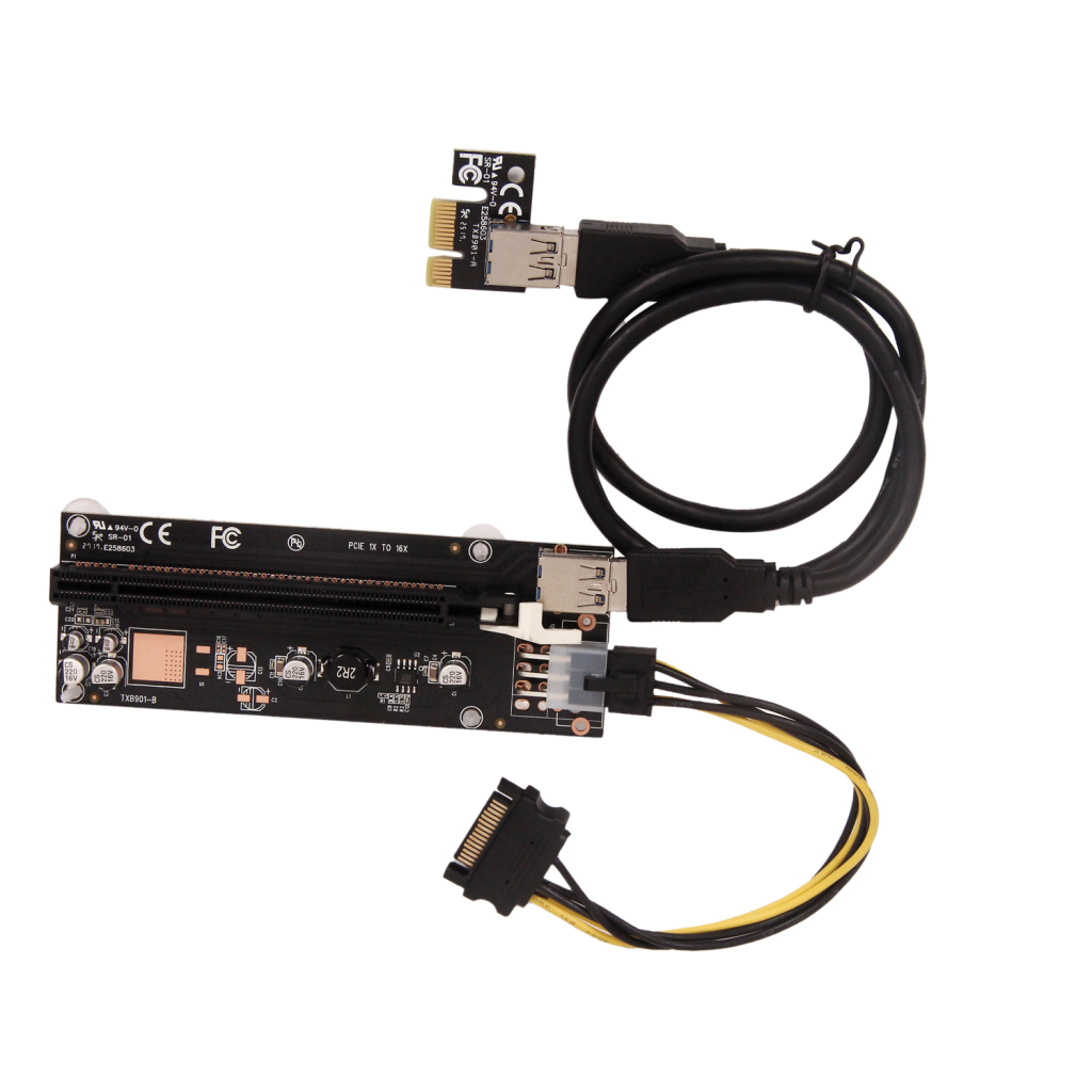 PCIE Extender Riser Card x1 to x16 USB 3.0 (6pin)