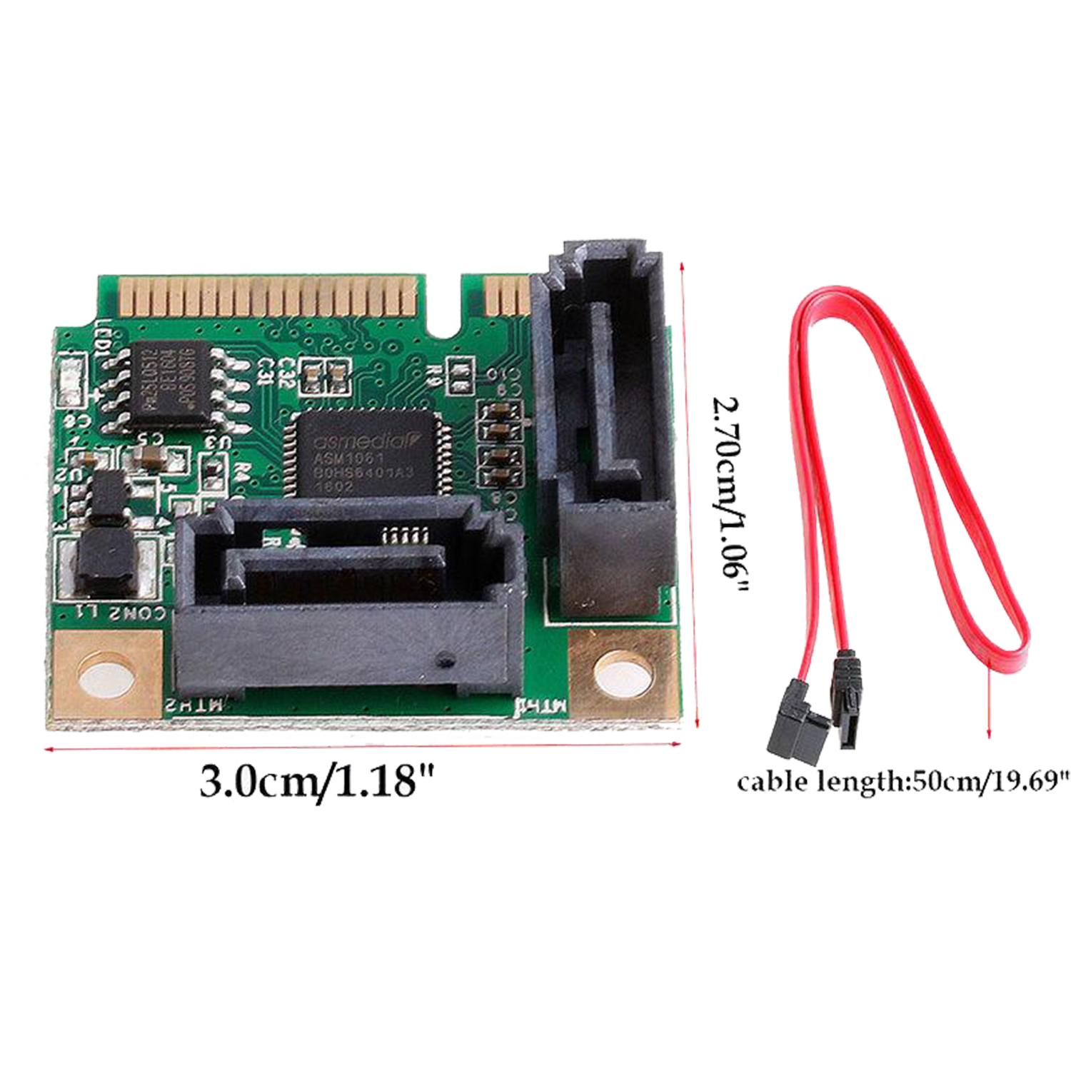 pad Pretentieloos garen Mini PCI- Express 2 Port Sata III Controller Card