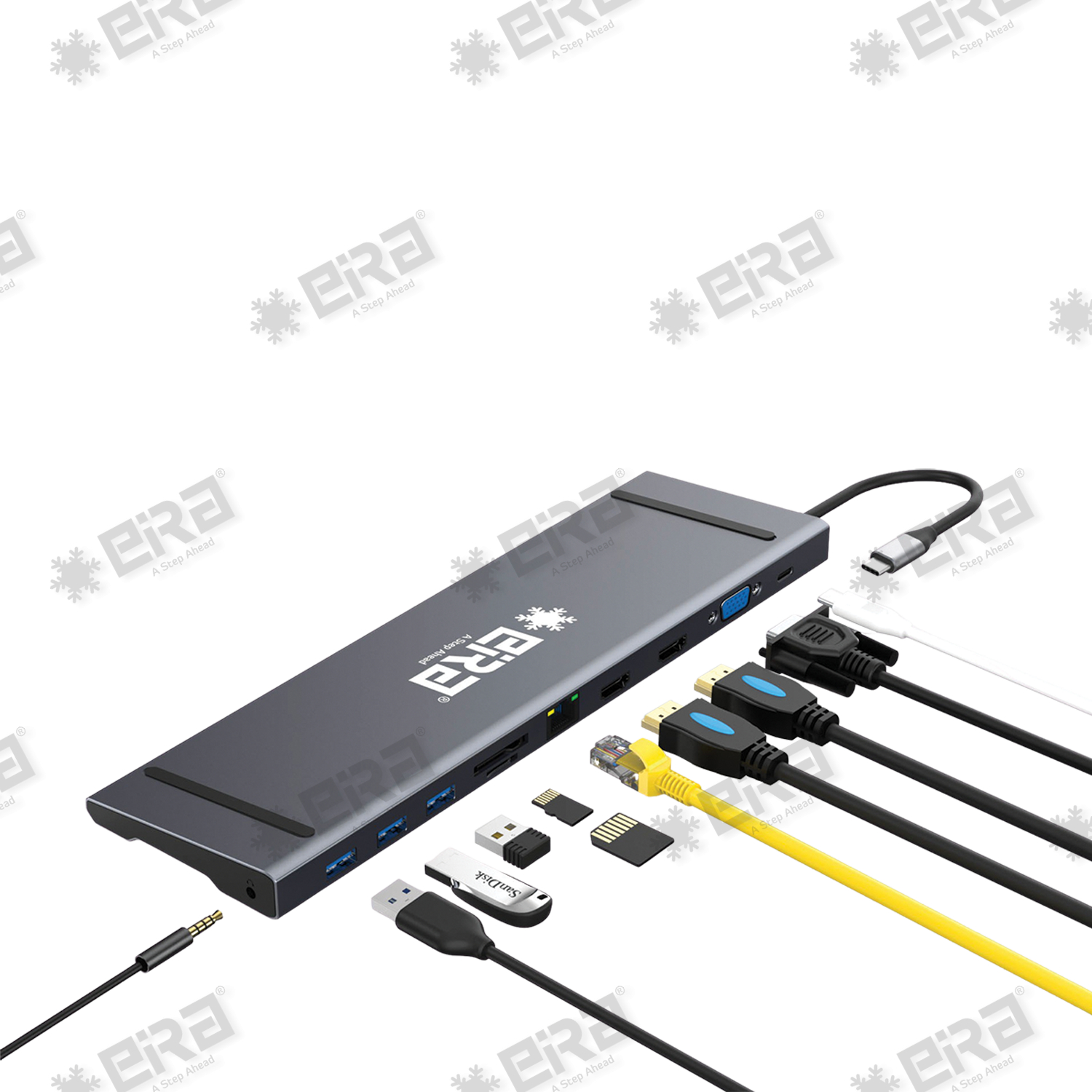 uHUB 11+ 11-in-1 USB-C Ethernet Hub with MST Triple Monitor (Dual HDMI),  100W PD, Dual Card Reader